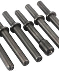7 Piece Air Hammer Rivet Bit Set With 0.401 Shank For Pneumatic Rivet Hammers, Beefy 45# Steel Bits, view of six bits.