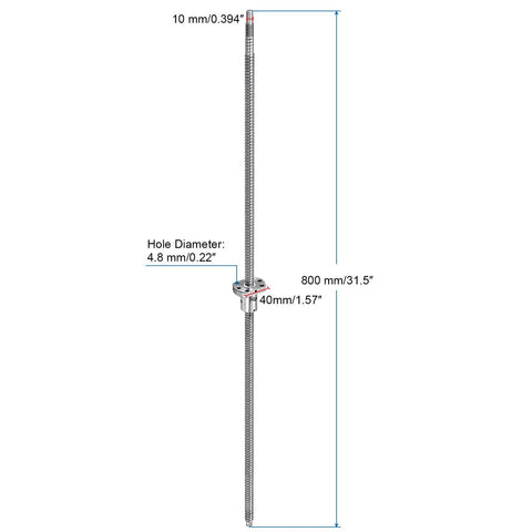 SFU1204 Ball Screw 12mm Diameter 4mm Lead 800mm Length With Anti Backlash Nut for CNC Machine Linear Motion