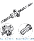 SFU1204 Ball Screw Kit 200mm with Anti Backlash Ball Nut, Standard End Machining for BK BF12, 12mm Diameter, 4mm Lead