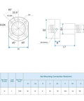 Technical diagram of BallScrew SFU1204 (Dia 12mm, Lead 4mm, Length 1000mm) with Ball Screw Nut Anti Backlash Kit dimensions.