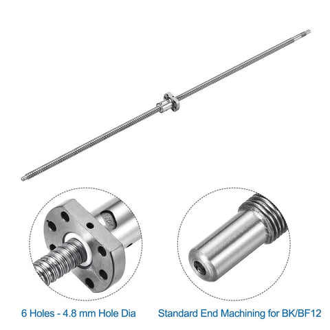 BallScrew SFU1204 (Dia 12mm, Lead 4mm, Length 1000mm) with Ball Screw Nut Anti Backlash Ball Screw Kit Standard End Machining for BK/BF12 CNC Machine Parts