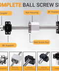 SFU1605 1500mm Anti Backlash Ballscrew Kit With Ball Nut Machining End Supports BF12 BK12 And Couplers for CNC Router