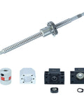 SFU1605 300mm Ball Screw Kit with 16mm diameter, lead 5mm, preloaded anti-backlash nut, BK12/BF12 end supports, shaft coupler for CNC machines.