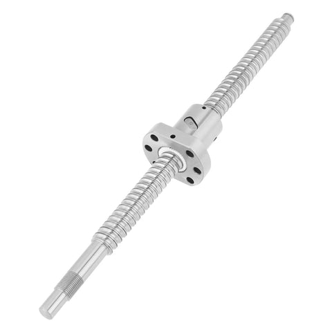 SFU1605 300mm Rolled Ball Screw With Ball Nut Anti Backlash for CNC Machines, precision linear motion component, side view.