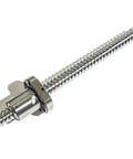 SFU1605 RM1605 Ball Screw Assembly 16mm Diameter 700mm Length With Metal Deflector Ball Screw Nut and machining end visible