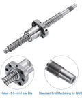 SFU1605 Ball Screw 16mm Diameter, 5mm Lead, 220mm Length With Ball Screw Nut Anti Backlash Kit for BK BF12 CNC Machines