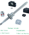 SFU1605 300mm Ball Screw Kit with 16mm Diameter Lead 5mm Ground Screw and Preloaded Anti Backlash Nut, BK12/BF12 Supports, and Shaft Coupler.