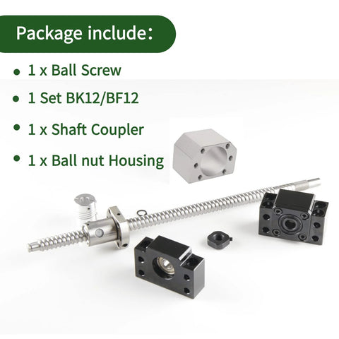 SFU1605 Ball Screw Kit 550mm For CNC Machines 16mm Diameter Lead 5mm Includes Ball Screws BK And BF End Supports