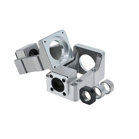 Components of SFU1605 1000mm Linear Ball Screw Kit With Anti Backlash Nut, BK12 End Support, and Coupler for CNC Precision Motion.