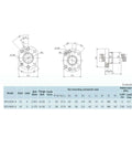 Technical diagram of Ball Screw Nut TBI SFU1605, Diameter 16mm, Pitch 5mm, with dimensions and specifications for CNC Machine Parts.