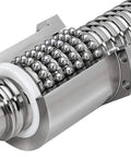 Close-up of Ball Screw CNC Parts SFU1605 Screw＋NUT, showcasing 16mm diameter, 5mm lead, for CNC Machine DIY and industrial use