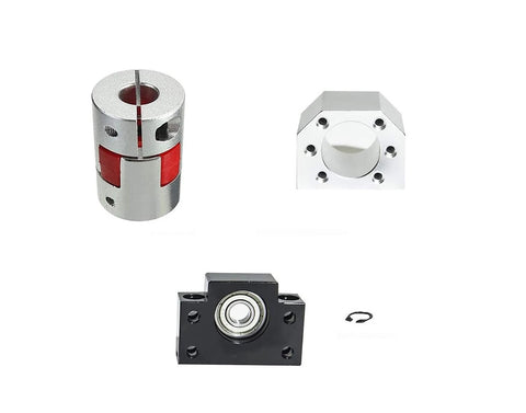✝️ SFU2005 19.69" / 500mm Anti Backlash Nut 20mm Linear Motion Ball Screws Kit parts including BK15 Bearing, Coupler, Nut Housing for CNC