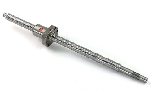 SFU2505 CNC Ball Screw Assembly with Nut, End Machined, 25mm Diameter, 5mm Lead, 500mm Length, GCr15 Steel, side view