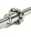 SFU2505 CNC Ball Screw Assembly with Nut, End Machined, 25mm Diameter, 5mm Lead, GCr15 Steel, front view