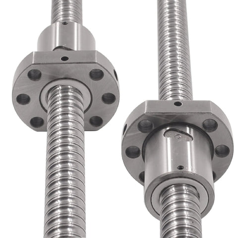 Close-up of SFU3205 Linear Motion Ball Screw 400mm with Anti Backlash Nut, 32mm Diameter, 5mm Lead, C7 Precision
