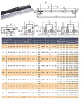 Technical diagram and specifications for Double Axis Roller Ball Bearing Linear Motion Guide Rail Track SGR08 780mm With SGB08-3UU Block