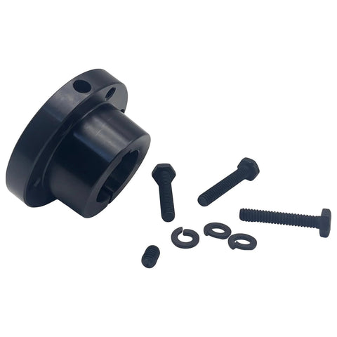 SH Style Quick Disconnect Bushing for pulleys, 1 inch bore, carbon steel cast, with bolts and washers for industrial machinery.