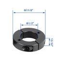 Four Pack Double Split Clamp On Shaft Collar Set For Half Inch Bore In 1045 Steel With M4 Set Screws One And One Eighth Inch Outer Diameter