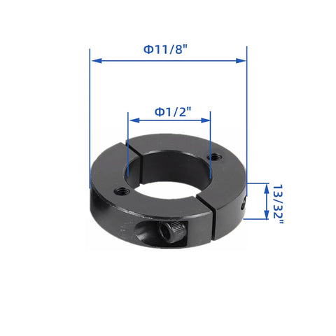 Four Pack Double Split Clamp On Shaft Collar Set For Half Inch Bore In 1045 Steel With M4 Set Screws One And One Eighth Inch Outer Diameter