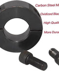 Shaft Collar Bore 2'' Double Split Black Oxide Set Screw Durable Shaft Collars Suitable for Machinery and Industrial Use 2 Piece, close-up view