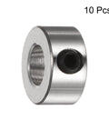 Nickel-plated carbon steel 10pcs Set Screw Collars 5.05mm Bore Shaft Collars, 10mm OD, 5mm Width, side view