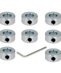 8pcs 1/2" Bore Shaft Collar Lock Collar Zinc Plated Solid Steel with Set Screw, arranged with included hex key