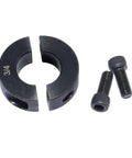 Two Piece Clamping Shaft Collar Three Quarters Inch Double Split Set Screw Style Carbon Steel Bore shown with screws