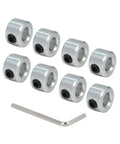 8 Piece One Quarter Inch Shaft Collar Set Screw Style Zinc Plated Carbon Steel Clamp On For One Quarter Inch Shafts Corrosion Resistant