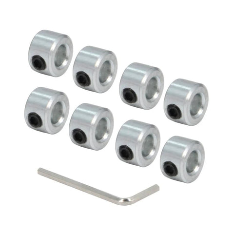 8 Piece One Quarter Inch Shaft Collar Set Screw Style Zinc Plated Carbon Steel Clamp On For One Quarter Inch Shafts Corrosion Resistant