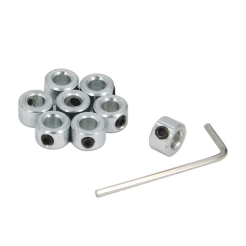 8 Piece One Quarter Inch Shaft Collar Set Screw Style Zinc Plated Carbon Steel Clamp On For One Quarter Inch Shafts