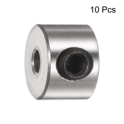 10 Pack Set Screw Shaft Collars With Two Point Zero Five Millimeter Bore 7mm Outside Diameter And 5mm Wide Nickel Plated Carbon Steel