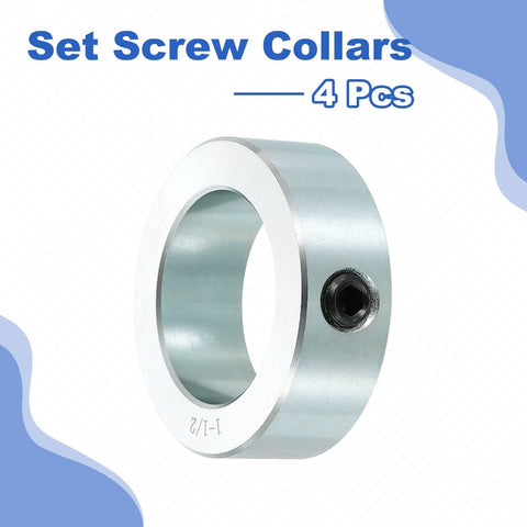 Four Piece Set Screw Shaft Collars By Uxcell, One And A Half Inch Bore, Zinc Plated, Heavy Duty Carbon Steel, Featured Locking Axle