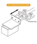 Diagram showing 20mm One Piece Shaft Collars Clamping Style Locking Collars Aluminum Drill Bit Stop Collars used as a shaft stop block.