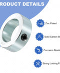 Four Piece Set Screw Shaft Collars By Uxcell, One And A Half Inch Bore, Carbon Steel, Zinc Plated, Locking Axle Collar Clamp