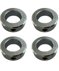 Shaft Collars 1-1/4" Bore Solid Steel Style Zinc Plated Set Screw 4 Pieces displayed in a set of four on a white background.