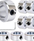 8 Pieces 5/8 Inch Bore Shaft Collars Zinc Plated Set Screw With 1-1/8 Inch Outer Diameter And 1/2 Inch Width shown with allen wrench