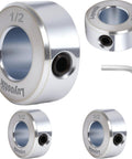 Heavy Duty Four Pack 1/2 Inch Bore Shaft Collars Zinc Plated Set Screw 1/4-20 Carbon Steel, Includes 4 Set Screws And Hex Wrench