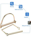 20 Piece Shaft Locking Pins Set One Quarter Inch Diameter Two And One Half Inch Length Square and Arch Safety Pins