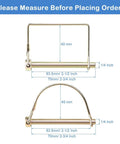 Measurement diagram for 20 Piece Shaft Locking Pins Set One Quarter Inch Diameter Two And One Half Inch Length Square And Arch Safety Pins