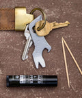 Shard 7 In 1 Keychain Multitool with Bottle Opener and Screwdriver, lightweight stainless steel EDC tool on a keyring