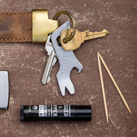 Shard 7 In 1 Keychain Multitool with Bottle Opener and Screwdriver, lightweight stainless steel EDC tool on a keyring