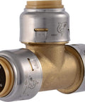 SharkBite Max Half Inch Push To Connect Brass Tee Fitting For PEX Copper CPVC PE RT SDR 9 HDPE Pipes Between Two Same Sized Pipes