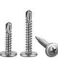 Close-up of 300pcs #8 x 3/4 Inch Sheet Metal Self Tapping Screws 410 Stainless Steel Truss Head for metal and soft materials