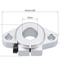 12mm Shaft Support SHF12 Flange Mount Linear Guide Block for CNC and 3D Printer with dimensions