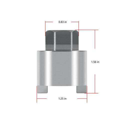 Front view of Heavy Duty Shift Shaft Bushing Tool For Mercury Mariner Mercruiser Outboards with size dimensions