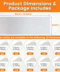 30 Piece Shim Stock Assortment Set 2 In W X 6 In L Metal Shims For Leveling And Alignment Premium 304 Stainless Steel Thin Shim Stock 10 Thicknesses From 0.0007 In To 0.01 In Great For Machinists DIY And Home Repairs dimensions chart