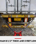 Shipping Container Loading Chain (1/2" x 5'), Container Chain Bridle Hooks G80 with V-Chain attached to shipping container