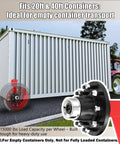 2-Pack Heavy-Duty Shipping Container Wheel Kit With 8 Lug Bolt-On Spindle For Up To 40ft Containers, 15000 Lb Capacity