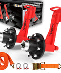 2-Pack Heavy-Duty Shipping Container Wheel Kit With 8 Lug Bolt-On Spindle For Up To 40ft Containers, includes accessories