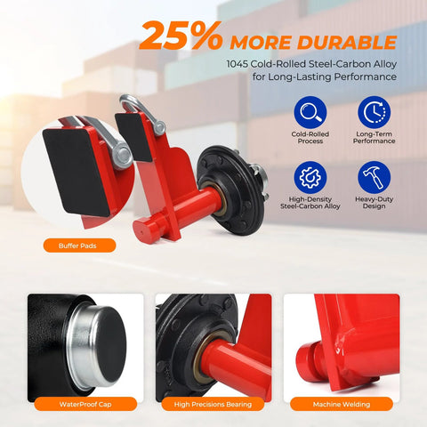 Container Cart Wheel Shipping Container Wheel Kit 22,000 lbs | Move Easily